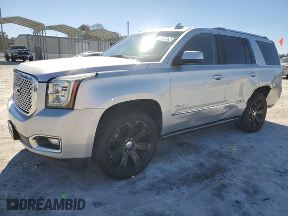 2017 GMC Yukon Denali with VIN 1GKS1CKJ8HR152732, listed as a Copart auction lot 45362365 with 158,230 mi miles and Salvage Title. Bid and sale history available at carsss.com. Image 1.