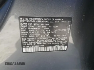 2024 Volkswagen Atlas SE with VIN 1V2HR2CA2RC536368, listed as a Copart auction lot 53490425 with 15,331 mi miles and Salvage title. Bid and sale history available at DreamBid. Image 13.