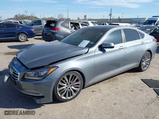 2015 Hyundai Genesis 5.0L with VIN KMHGN4JF9FU024515, listed as a IAAI auction lot 41741222 with 148,242 mi miles. Bid and sale history available at carsss.com. Image 2.