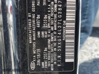 2020 Kia Optima LX with VIN 5XXGT4L37LG384798, listed as a Copart auction lot 48044525 with 107,439 mi miles and Salvage Title. Bid and sale history available at carsss.com. Image 14.