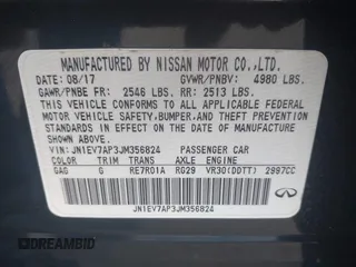 2018 Infiniti Q50 Luxe z VIN JN1EV7AP3JM356824, wystawiony jako IAAI lot #42233119 z przebiegiem 172 183 mil mil oraz . Historia ofert i sprzedaży dostępna na DreamBid. Obrazek 9.