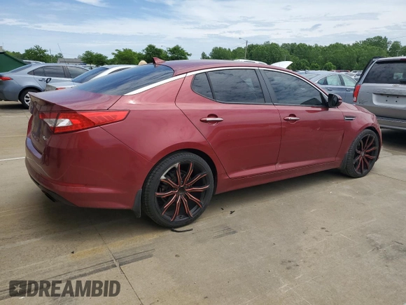2013 Kia Optima SX with VIN 5XXGR4A63DG208778, listed as a Copart auction lot 57439155 with 169,726 mi miles and Salvage title. Bid and sale history available at DreamBid. Image 3.
