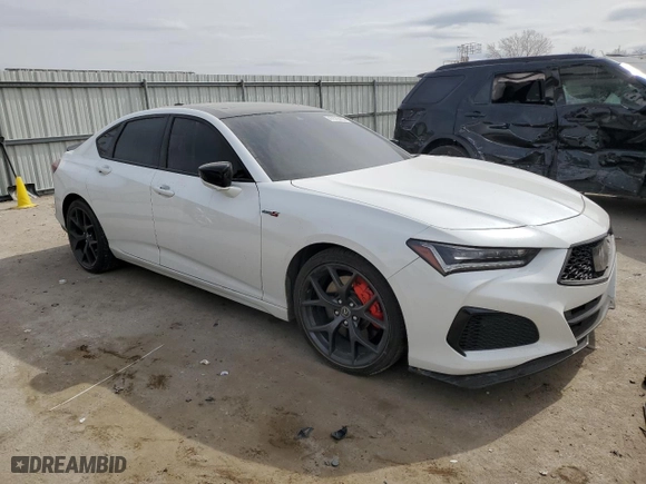 2022 Acura TLX Type S w/Performance Tire with VIN 19UUB7F95NA001576, listed as a Copart auction lot 47539435 with 0 mi miles and Salvage Title. Bid and sale history available at carsss.com. Image 4.