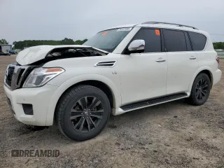 2020 Nissan Armada Platinum z VIN JN8AY2NF3L9360616, wystawiony jako Copart lot #55222495 z przebiegiem 132 599 mil mil oraz Szkoda całkowita • Salvage title. Historia ofert i sprzedaży dostępna na DreamBid. Obrazek 1.