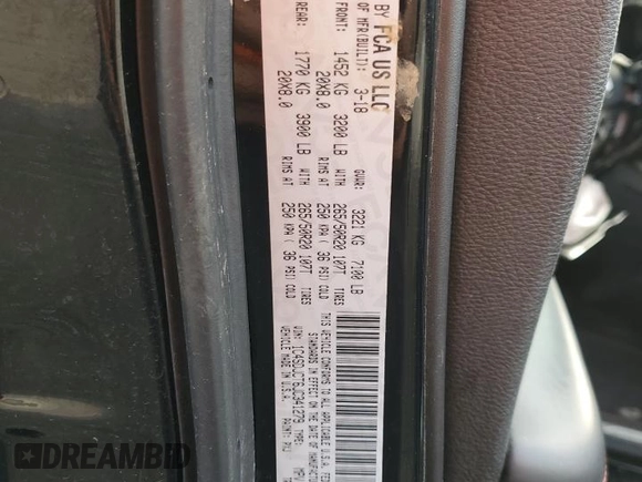 2018 Dodge Durango R/T with VIN 1C4SDJCT6JC341279, listed as a Copart auction lot 51673045 with Not provided miles and Salvage title. Bid and sale history available at DreamBid. Image 13.
