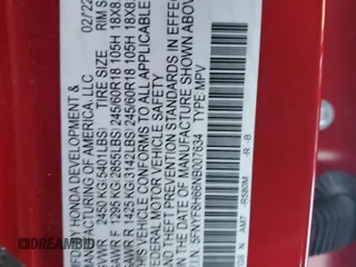 2022 Honda Passport TrailSport z VIN 5FNYF8H66NB007634, wystawiony jako Copart lot #88159235 z przebiegiem 31 590 mil mil oraz Szkoda całkowita • Salvage title. Historia ofert i sprzedaży dostępna na DreamBid. Obrazek 13.