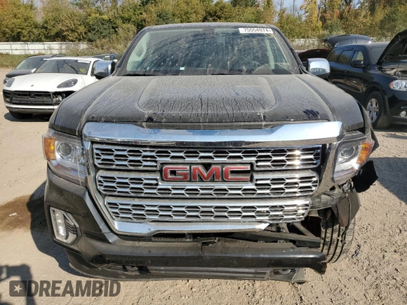 2022 GMC Canyon 4WD Denali with VIN 1GTG6EEN3N1255631, listed as a Copart auction lot 75554974 with 38,799 mi miles and Clean Title. Bid and sale history available at carsss.com. Image 5.