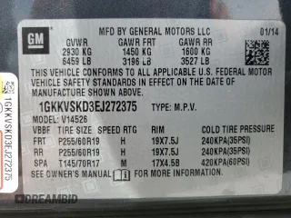 2014 GMC Acadia SLT with VIN 1GKKVSKD3EJ272375, listed as a Copart auction lot 49427145 with 139,614 mi miles and Salvage Title. Bid and sale history available at carsss.com. Image 13.