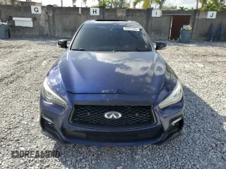 2022 Infiniti Q50 Red Sport 400 with VIN JN1FV7DP4NM370267, listed as a Copart auction lot 45451545 with 46,313 mi miles and Salvage Title. Bid and sale history available at DreamBid. Image 5.