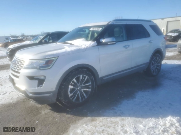 2018 Ford Explorer Platinum with VIN 1FM5K8HT2JGC70848, listed as a Copart auction lot 45092125 with 115,884 mi miles and Salvage Title. Bid and sale history available at carsss.com. Image 1.