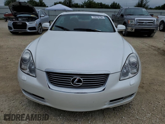2007 Lexus SC 430 with VIN JTHFN45Y279011569, listed as a Copart auction lot 74418794 with Not Provided miles and Salvage Title. Bid and sale history available at DreamBid. Image 5.