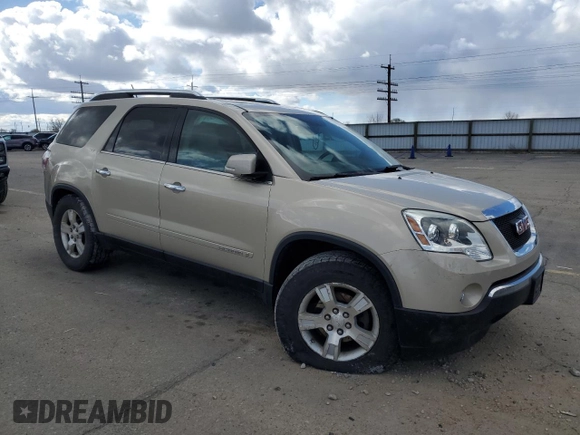2008 GMC Acadia SLT2 with VIN 1GKEV33738J187391, listed as a Copart auction lot 50965175 with Not Provided miles and Salvage Title. Bid and sale history available at DreamBid. Image 4.