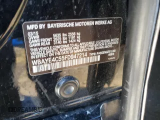 2015 BMW 7 Series 740Li with VIN WBAYE4C55FD947214, listed as a Copart auction lot 87261354 with 393,256 mi miles and Salvage Title. Bid and sale history available at DreamBid. Image 13.