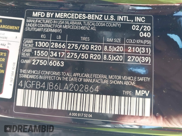 2020 Mercedes-Benz GLE 350 z VIN 4JGFB4JB6LA202864, wystawiony jako IAAI lot #42135093 z przebiegiem Nie podano mil oraz . Historia ofert i sprzedaży dostępna na DreamBid. Obrazek 9.
