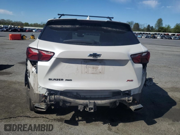 2021 Chevrolet Blazer RS with VIN 3GNKBKRS7MS544729, listed as a Copart auction lot 54653755 with 61,938 mi miles and Salvage title. Bid and sale history available at DreamBid. Image 6.