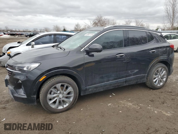 2023 Buick Encore GX Essence with VIN KL4MMGSLXPB017452, listed as a Copart auction lot 49687135 with 43,478 mi miles and Clean title. Bid and sale history available at DreamBid. Image 1.