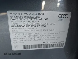 2016 Audi Q5 Premium Plus с VIN WA1D7AFP3GA148777, выставлен на аукционе IAAI как лот 40887949 с пробегом 103 000 миль миль и . История ставок и продаж доступна на DreamBid. Изображение 9.