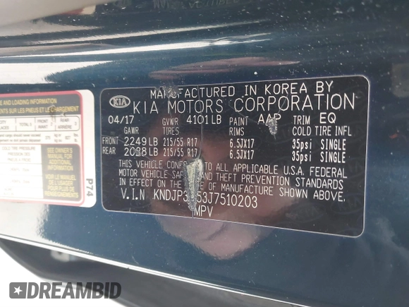2018 Kia Soul + with VIN KNDJP3A53J7510203, listed as a IAAI auction lot 41554785 with 248,734 mi miles. Bid and sale history available at carsss.com. Image 9.