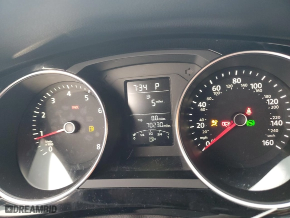 2016 Volkswagen Jetta Sedan 1.8T SEL with VIN 3VWL17AJ2GM227091, listed as a Copart auction lot 47609815 with 70,230 mi miles and Salvage Title. Bid and sale history available at carsss.com. Image 9.