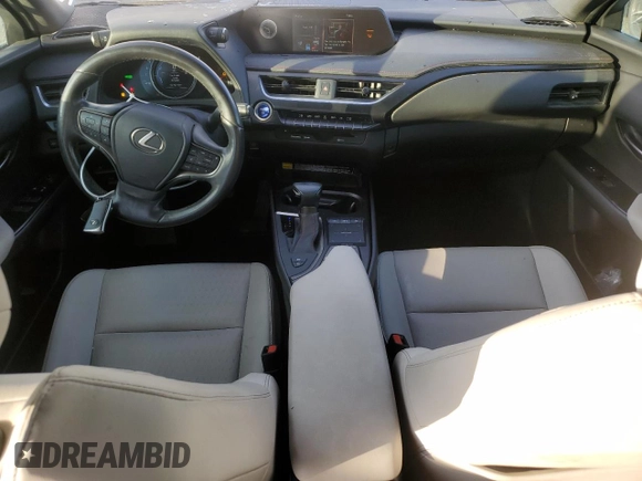 2022 Lexus UX 250h F Sport with VIN JTHE9JBHXN2057983, listed as a Copart auction lot 46143515 with 27,367 mi miles and Salvage Title. Bid and sale history available at DreamBid. Image 8.