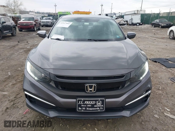 2019 Honda Civic Sedan LX with VIN 2HGFC2F66KH595946, listed as a IAAI auction lot 42017066 with 37,634 mi miles. Bid and sale history available at carsss.com. Image 12.