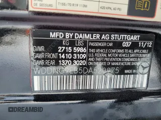 2013 Mercedes-Benz S-Class S 550 with VIN WDDNG9EB5DA520975, listed as a Copart auction lot 43427585 with 156,255 mi miles and Clean Title. Bid and sale history available at carsss.com. Image 13.