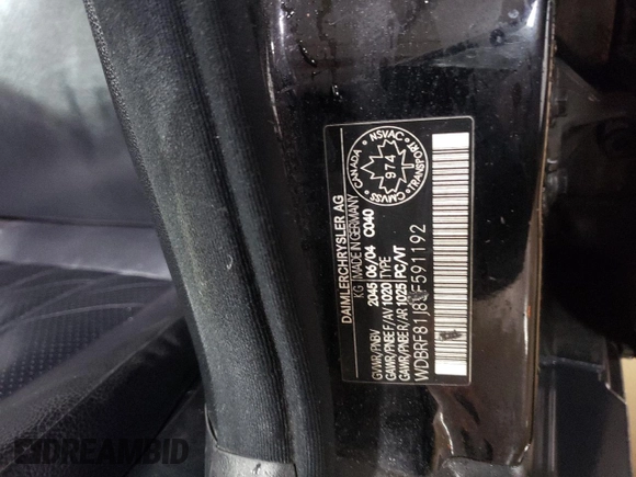 2005 Mercedes-Benz C 240 with VIN WDBRF81J85F591192, listed as a Copart auction lot 47052025 with 143,191 mi miles and Salvage Title. Bid and sale history available at DreamBid. Image 12.