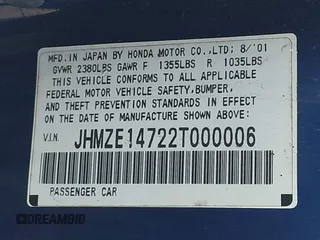 2002 Honda Insight z VIN JHMZE14722T000006, wystawiony jako IAAI lot #41049894 z przebiegiem 185 989 mil mil oraz . Historia ofert i sprzedaży dostępna na DreamBid. Obrazek 9.