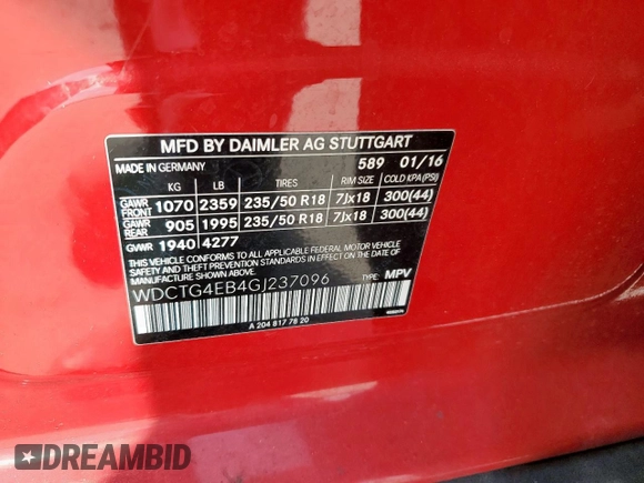 2016 Mercedes-Benz GLA 250 z VIN WDCTG4EB4GJ237096, wystawiony jako Copart lot #60072065 z przebiegiem 129 704 mil mil oraz Czysty tytuł • Clean title. Historia ofert i sprzedaży dostępna na DreamBid. Obrazek 12.