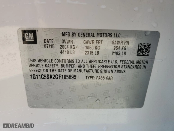 2016 Chevrolet Malibu Limited LT with VIN 1G11C5SA2GF105895, listed as a Copart auction lot 65034754 with 88,327 mi miles and Clean Title. Bid and sale history available at carsss.com. Image 12.