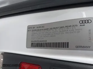 2018 Audi A5 Sportback Prestige with VIN WAUFNCF55JA008328, listed as a IAAI auction lot 41107462 with 20,600 mi miles. Bid and sale history available at carsss.com. Image 9.