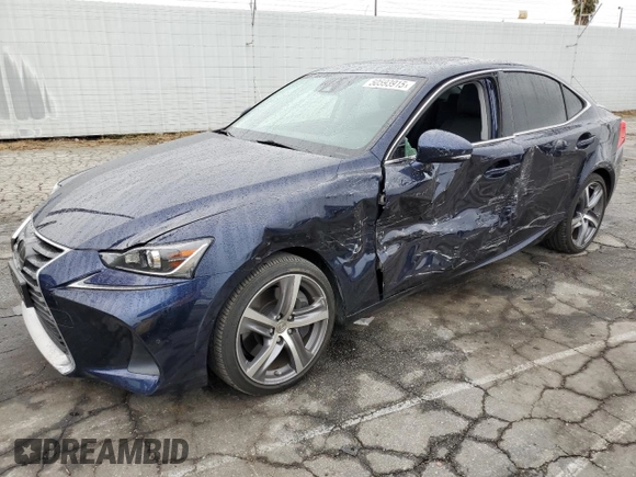 2019 Lexus IS with VIN JTHBA1D28K5100097, listed as a Copart auction lot 50593915 with 7,187 mi miles and Salvage Title. Bid and sale history available at carsss.com. Image 1.