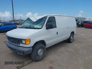 2005 Ford Econoline Cargo with VIN 1FTNE24L65HB17842, listed as a IAAI auction lot 42441680 with 216,578 mi miles and . Bid and sale history available at DreamBid. Image 2.