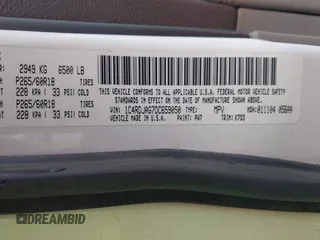 2013 Dodge Durango SXT with VIN 1C4RDJAG7DC659050, listed as a IAAI auction lot 42637236 with 162,458 mi miles and . Bid and sale history available at DreamBid. Image 9.