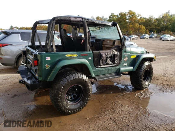 1999 Jeep Wrangler Sahara with VIN 1J4FY49S9XP431754, listed as a Copart auction lot 75624284 with 179,518 mi miles and Clean Title. Bid and sale history available at carsss.com. Image 3.