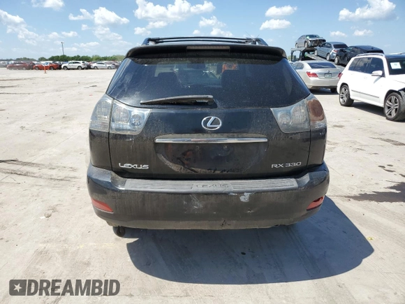 2005 Lexus RX 330 with VIN JTJGA31U550053411, listed as a Copart auction lot 53860305 with 302,850 mi miles and Salvage Title. Bid and sale history available at carsss.com. Image 6.