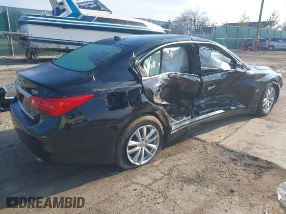 2014 Infiniti Q50 Sport with VIN JN1BV7AR2EM705059, listed as a IAAI auction lot 42019066 with 61,012 mi miles and . Bid and sale history available at carsss.com. Image 4.
