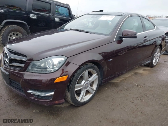 2012 Mercedes-Benz C-Class C 250 with VIN WDDGJ4HB7CF762175, listed as a IAAI auction lot 41888646 with 109,303 mi miles. Bid and sale history available at carsss.com. Image 2.