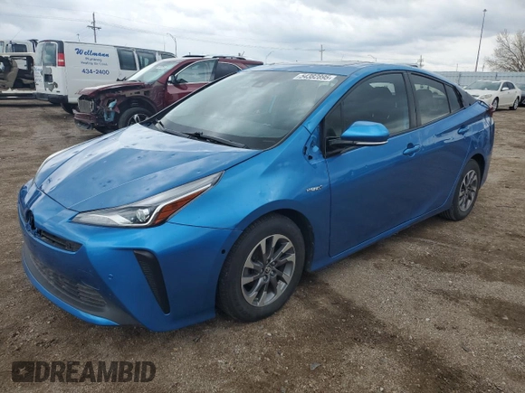2020 Toyota Prius L Eco z VIN JTDKARFU2L3103721, wystawiony jako Copart lot #54382895 z przebiegiem 87 657 mil mil oraz Szkoda całkowita • Salvage title. Historia ofert i sprzedaży dostępna na DreamBid. Obrazek 1.