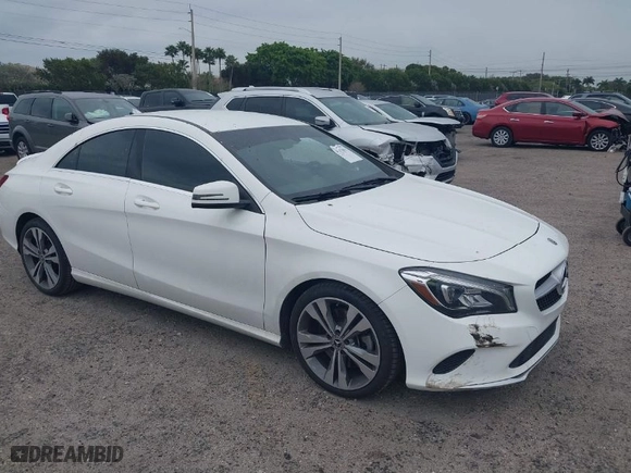2019 Mercedes-Benz CLA with VIN WDDSJ4EB8KN749874, listed as a IAAI auction lot 41653051 with 56,286 mi miles. Bid and sale history available at carsss.com. Image 1.