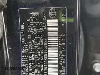 2022 Toyota Camry SE with VIN 4T1G11AK8NU656654, listed as a Copart auction lot 48165225 with 78,740 mi miles and Salvage Title. Bid and sale history available at DreamBid. Image 12.