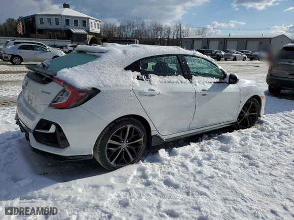 2021 Honda Civic Hatchback Sport with VIN SHHFK7H40MU407911, listed as a Copart auction lot 43820745 with 38,491 mi miles and Salvage Title. Bid and sale history available at carsss.com. Image 3.