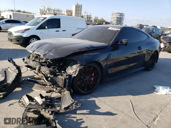 2021 BMW M4 Competition with VIN WBS33AZ09MCG55478, listed as a Copart auction lot 73495724 with 0 mi miles and Salvage Title. Bid and sale history available at carsss.com. Image 1.