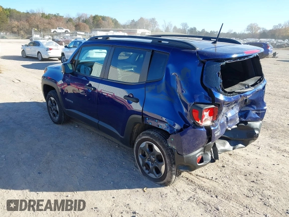 2017 Jeep Renegade Sport with VIN ZACCJBAB4HPG49795, listed as a IAAI auction lot 41017099 with 78,348 mi miles and . Bid and sale history available at carsss.com. Image 3.