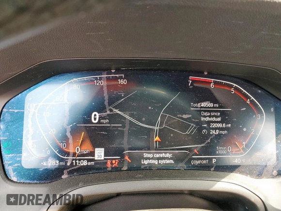 2022 BMW 3 Series 330i z VIN 3MW5R1J00N8C27912, wystawiony jako Copart lot #57255145 z przebiegiem 49 569 mil mil oraz Szkoda całkowita • Salvage title. Historia ofert i sprzedaży dostępna na DreamBid. Obrazek 9.