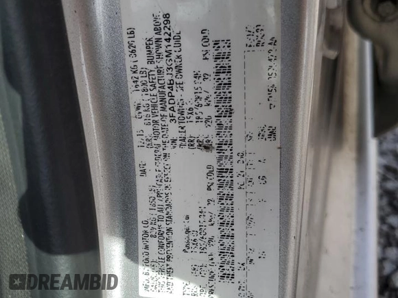 2016 Ford Fiesta SE z VIN 3FADP4BJ3GM142298, wystawiony jako Copart lot #54320835 z przebiegiem 144 636 mil mil oraz Szkoda całkowita • Salvage title. Historia ofert i sprzedaży dostępna na DreamBid. Obrazek 12.