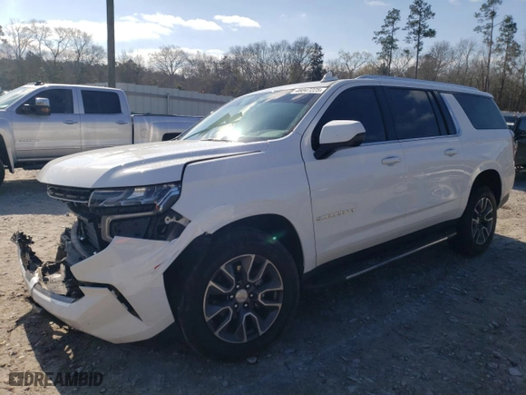 2021 Chevrolet Suburban LT with VIN 1GNSCCKD0MR431237, listed as a Copart auction lot 46047225 with 57,051 mi miles and Salvage Title. Bid and sale history available at carsss.com. Image 1.