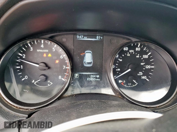 2017 Nissan Rogue SV with VIN KNMAT2MT4HP542121, listed as a Copart auction lot 57166995 with 83,850 mi miles and Clean title. Bid and sale history available at DreamBid. Image 9.