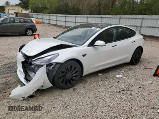 2023 Tesla Model 3 Performance with VIN 5YJ3E1EC4PF472320, listed as a Copart auction lot 51038215 with 25,217 mi miles and Salvage Title. Bid and sale history available at carsss.com. Image 1.