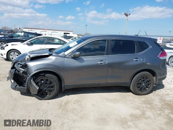 2015 Nissan Rogue S with VIN KNMAT2MVXFP527878, listed as a IAAI auction lot 41864389 with 87,305 mi miles and . Bid and sale history available at DreamBid. Image 14.